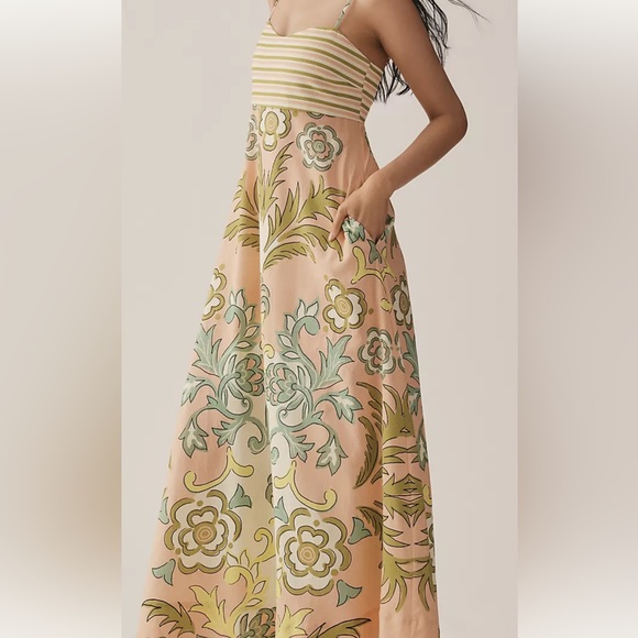 Anthropologie Dresses & Skirts - Anthropologie LA MAISE Lucia Linen Blend Maxi Dress Size S Boho Resort NWT